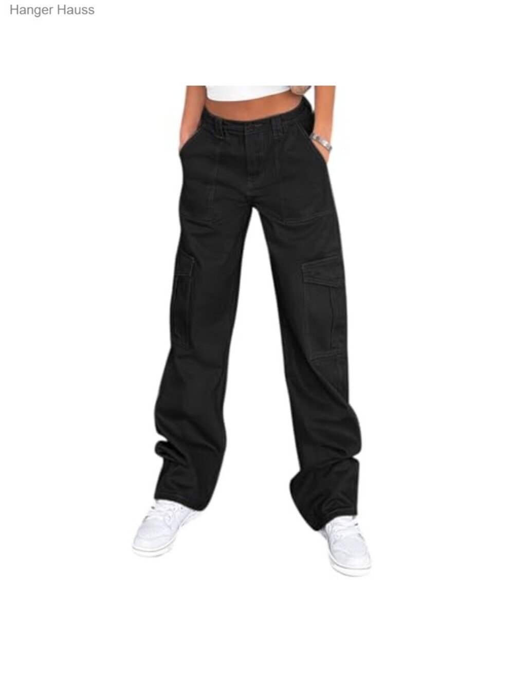 Cargo Pants High Waisted Baggy Stretchy Wide Leg Y2K Streetwear 6 Pockets